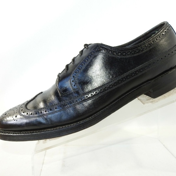 Florsheim Size 10.5 B Black Wingtip Oxford C3A A13